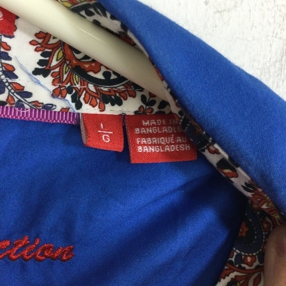 Report Collection Originals Cotton Island Wasked Blue Long Sleeve Shirt Sz Large - Picture 6 of 10